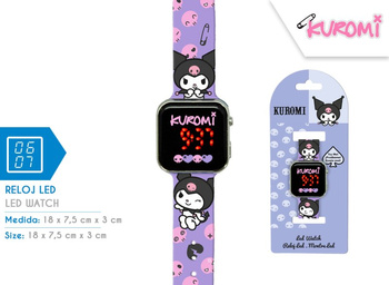 Zegarek LED z kalendarzem Kuromi KU00001