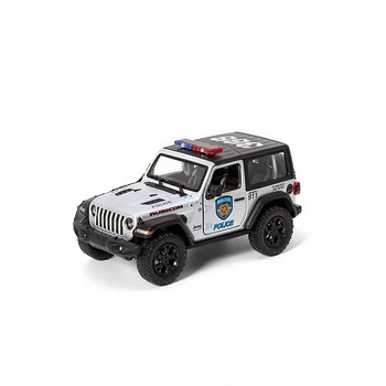 Jeep Wrangler Policja Straż metalowy model 1:34 kolekcjonerski dla dzieci