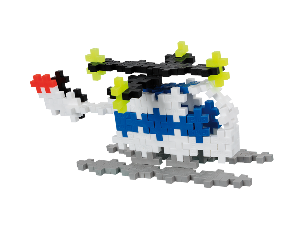 PLUS-PLUS BASIC ZESTAW POLICYJNY - elementy zestawu i przykładowe konstrukcje