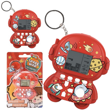 KONSOLA BRELOCZEK GRA ELEKTRONICZNA TETRIS DLA DZIECI SPACE WAR ZABAWKA LED