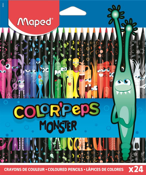 Kredki ołówkowe trójkątne Colorpeps Monster Maped w czarnej obudowie 24 kolory
