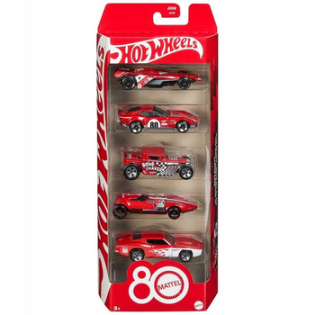 Hot Wheels Samochodziki 5-pak z okazji 80 lecia Mattel