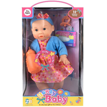 LALKA BABY BOBAS JAK ŻYWA UBRANKO LALA DO KĄPIELI NIEMOWLĘ + AKCESORIA 35cm