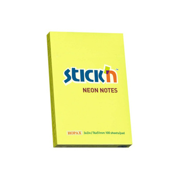 Notes samoprzylepny 76x51 mm żółty neon 100 kartek