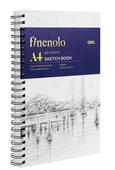 Szkicownik A4 na spirali pionowej Finenolo 60k. biały