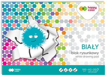 Blok rysunkowy biały A3, 100g, 20 ark, Happy Color