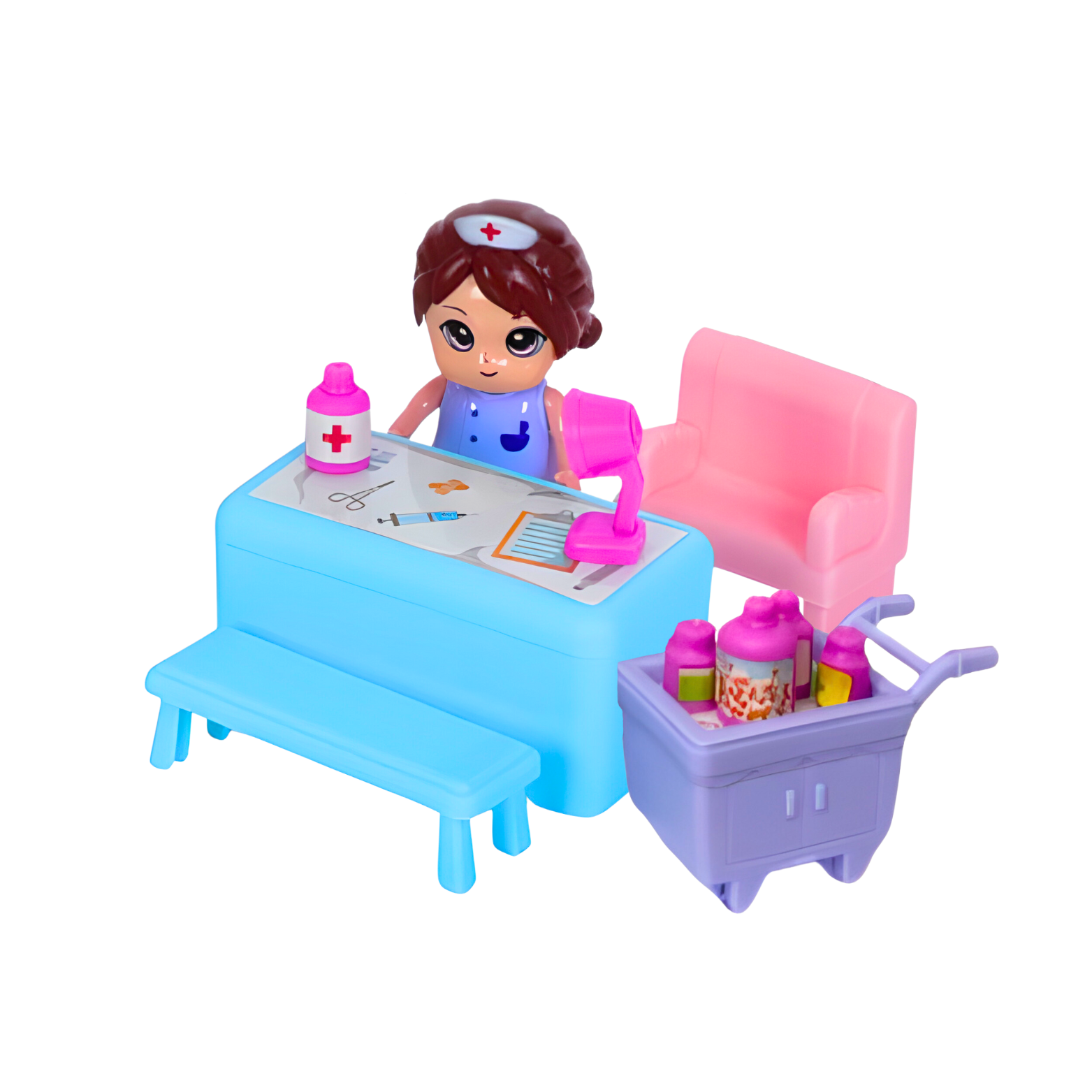 Ambulans Rozkładany Karetka Lekarz Pacjent Zestaw z Akcesoriami Pojazd