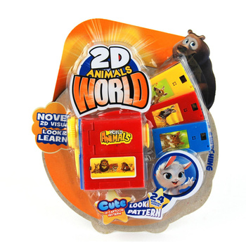 Latarka projektor 32 slajdy zwierzęta ZOO edukacyjna zabawka dla dzieci