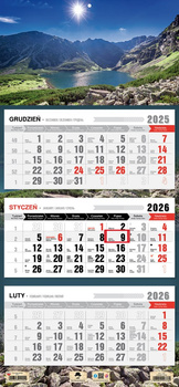 Kalendarz 2026 trójdzielny Czarny staw KT1 V83