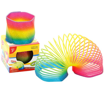 SPRĘŻYNA TĘCZOWA MAGICZNA SPRĘŻYNKA MAGIC ZABAWKA KOLOROWA SPIRALA