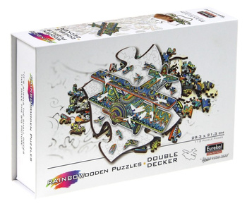 Puzzle 112 drewniane kolorowe Dwupłatowiec