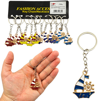 Brelok łódka metalowy zestaw 12 sztuk praktyczny gadżet dla miłośników