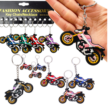 BRELOK BRELOCZEK DO KLUCZY TOREBKI MOTOCYKL MOTOR GUMOWY 12 SZTUK PREZENT