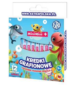 Kredki grafionowe okrągłe ASTRAKIDS Mini Mini - 12 kolorów - 7/85 mm