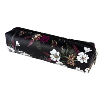 Piórnik szkolny młodzieżowy prostokąt kostka Tropikalne Kwiaty