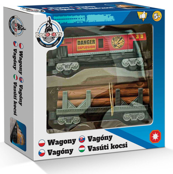 Kolejka LocoToys zestaw buduj kreatywny 2 wagony dla dzieci edukacyjny