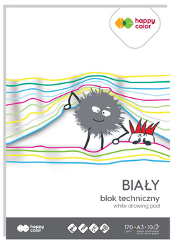 Blok techniczny biały A3, 170g, 10 ark, Happy Color