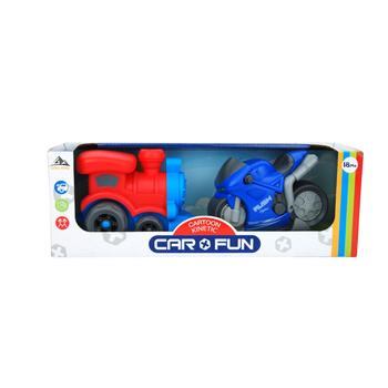 Lokomotywa Zestaw Kolejka Pojazdy Motocykl Dla Dzieci Prezent Pudełko