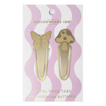 Zakładki do książek metalowe Motyl i Grzyb 2szt.
