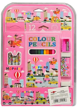 Przybory Szkolne Zestaw 2 Kolory Funkcjonalne Akcesoria Edukacyjne