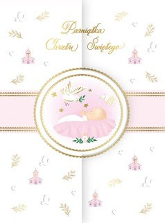 Karnet A5 Chrzest różowy