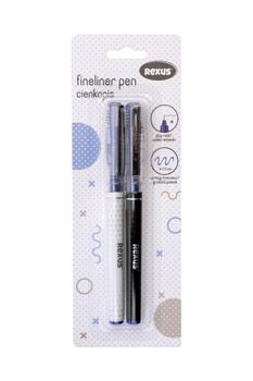 Cienkopisy z niebieskim wkładem na blistrze 2 sztuki