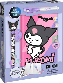 Zestaw 3w1 pamiętnik długopisy naklejki Kuromi KU00023