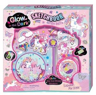 Szkicownik Sketchbook z akcesoriami Jednorożec tęcza