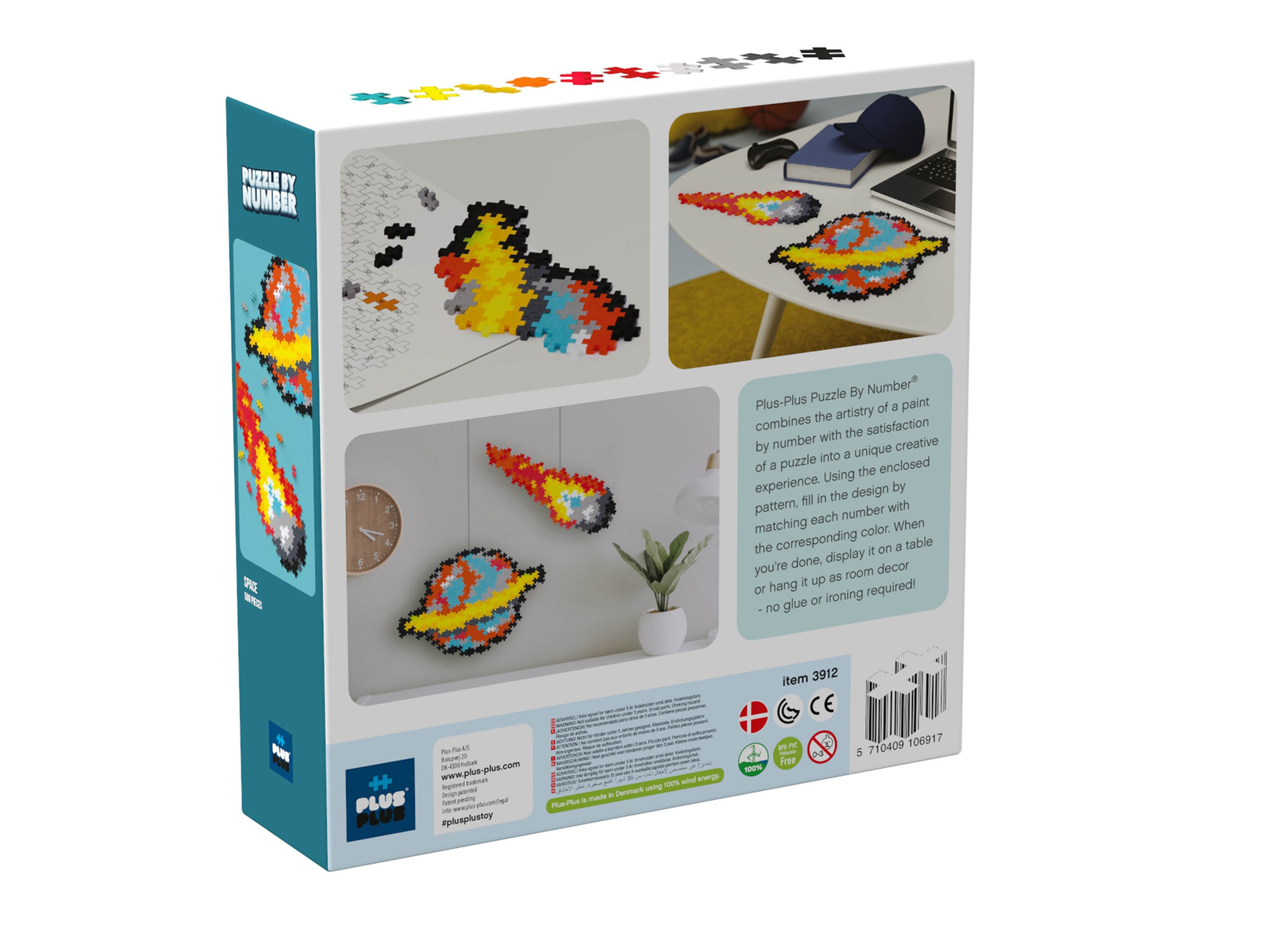 PLUS-PLUS Puzzle by Number Kosmos - elementy klocków i instrukcja z liczbami