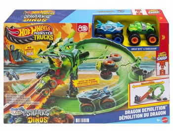 Hot Wheels Monster Trucks Smoczy Wyścig 2 autka Mattel
