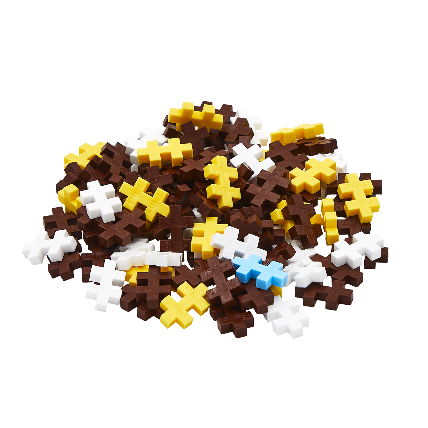 Zawartość zestawu Plus-Plus Tuba Koń - rozsypane klocki i zbudowany koń