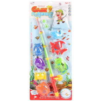 ZESTAW ZABAWKA ŁOWIENIE RYBEK DO WANNY WODY WĘDKA Z RYBKAMI NA MAGNES