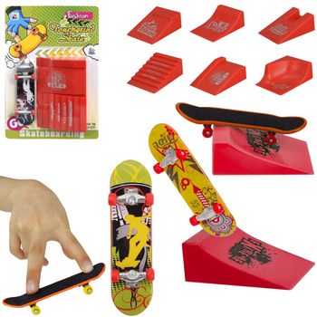 FINGERBOARD DESKOROLKA Z RAMPĄ NA PALCE SKATEPARK GRA ZRĘCZNOŚCIOWA ZESTAW