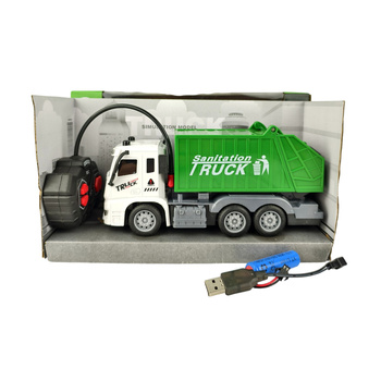 Śmieciarka Zdalnie Sterowana RC Dla Dzieci Światła Dźwięki Prezent