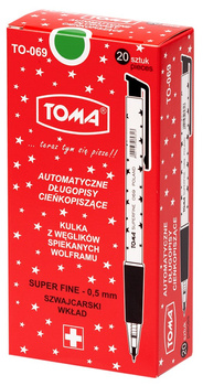 Paczka długopis automatyczny S-fine zielony 20 szt.