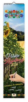 Kalendarz 2026 ścienny paskowy wąski Polskie krajobrazy KPW V3