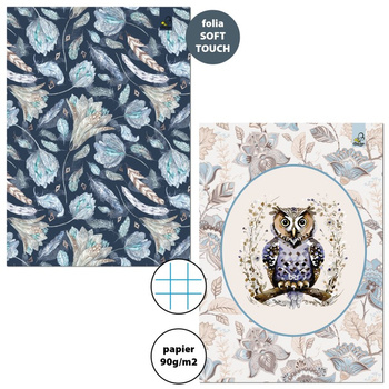 Paczka zeszyt A4 32k.kratka Boho mix pakiet 5 sztuk