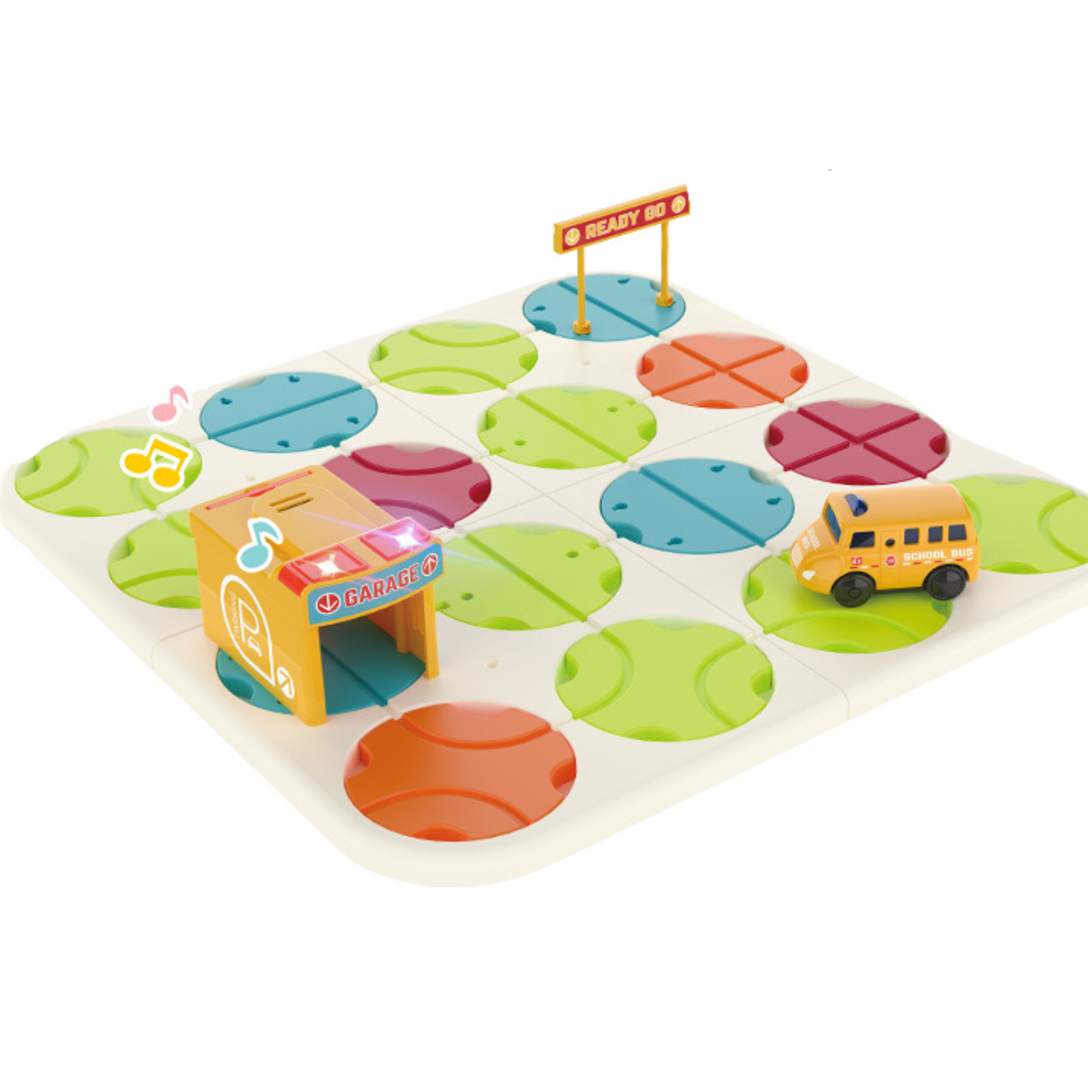 Zestaw Labirynt Drogowy Budowanie Trasy Garaż Autobus Dźwięk Światło