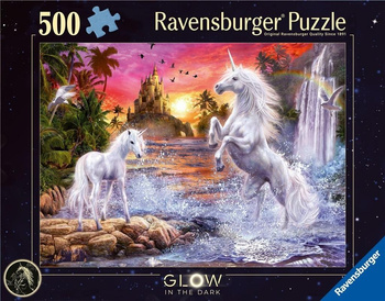 Puzzle 500 świecące - Jednorożce nad rzeką Ravensburger