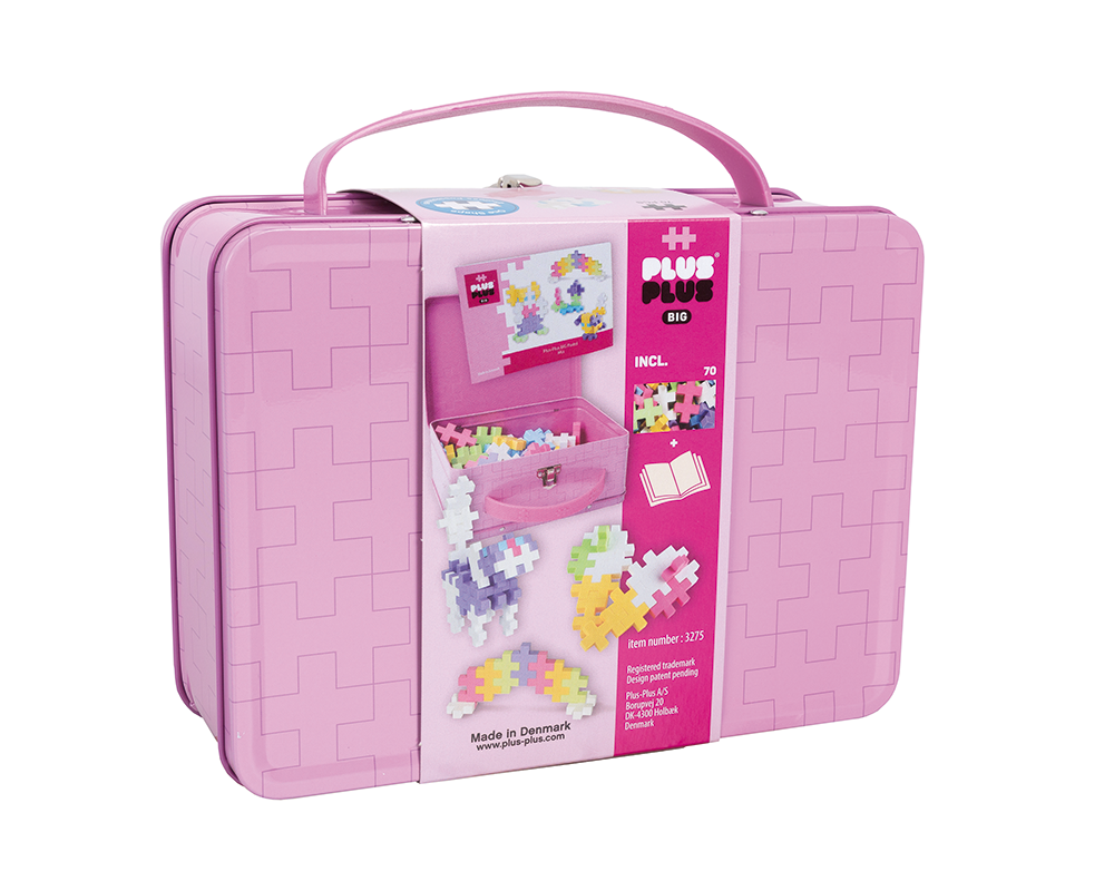 PLUS-PLUS BIG – widoczne kolorowe, duże elementy klocków w różnych pastelowych odcieniach