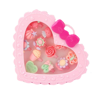 Zestaw Pierścionków Serce Dla Dziewczynki Modne Akcesoria Biżuteria