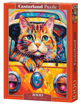 Puzzle 1000 Cat Bus Travel CASTOR Castorland