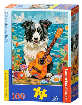 Puzzle 100 Collie, Guitar and the Sea CASTOR Castorland