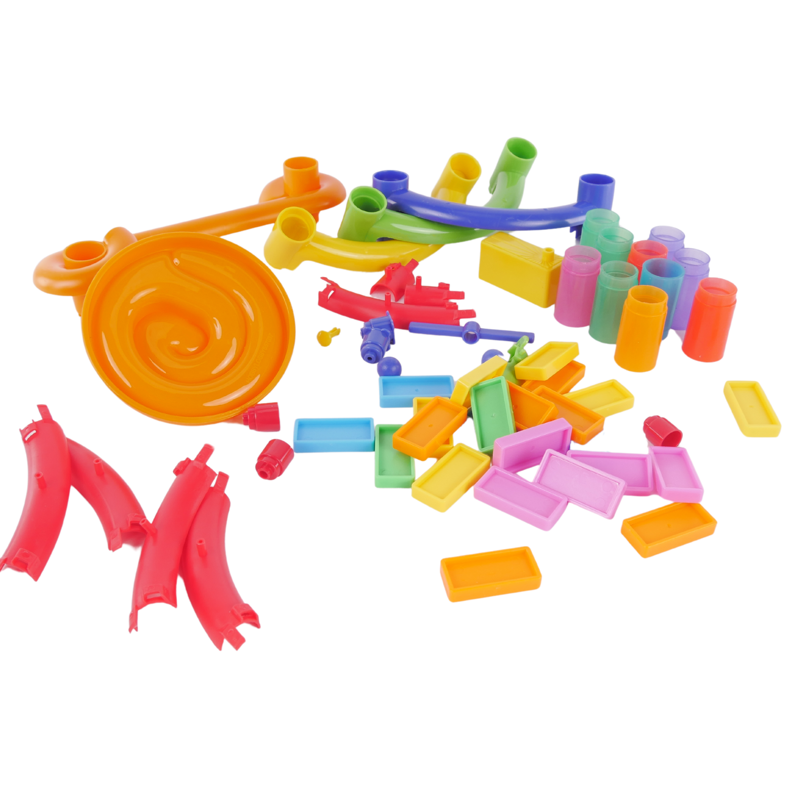 Mega Tor Kulkowy Domino Klocki 55 Elementów Zjeżdżalnie Pętle Serpentyny