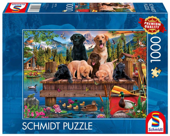 Puzzle PQ 1000 Psia rodzina nad jeziorem 112971