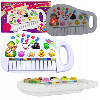 Fortepian Edukacyjny Dla Dzieci Pianinko Dźwięki Zwierząt Światło Przycisk