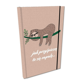 Notes A5 kratka z gumką Soft Touch Leniwiec Zapalny