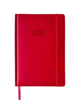 Kalendarz 2026 A5 LUX tygodniowy czerwony V6 K-A5T L