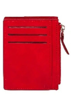 Portfel na karty z suwakiem czerwony
