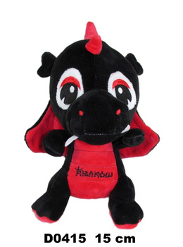 Smok "Kraków" czarny czerwony 15cm Sun-Day